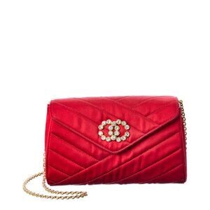 Chanel Red Satin Cc Single Flap Shoulder Bag (Authentic Pre-Loved)